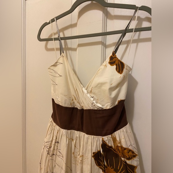 Y Apparel dress. Off white with brown print. - Picture 5 of 5